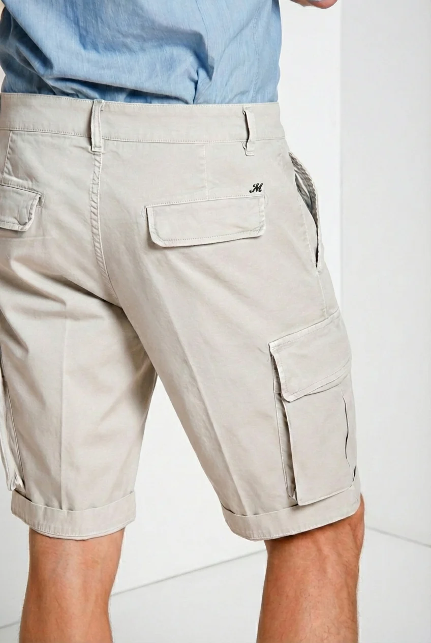 Chile bermuda cargo uomo in raso stretch slim fit ① - Image 2