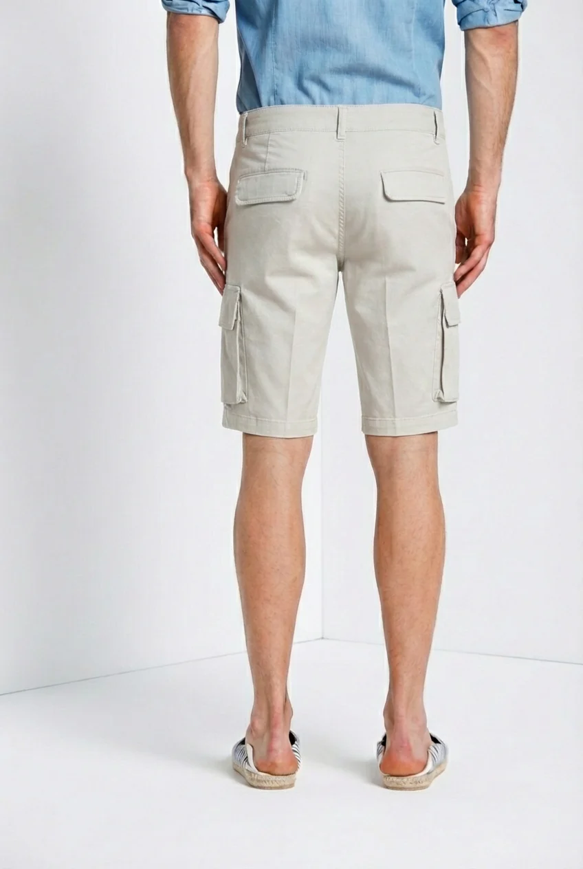 Chile bermuda cargo uomo in raso stretch slim fit ① - Image 5