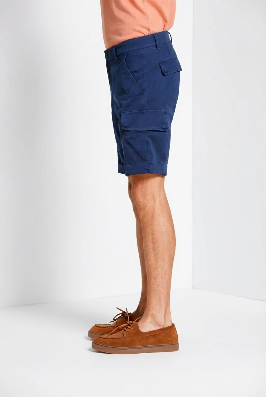 Chile bermuda cargo uomo in raso stretch slim fit ① - Image 4