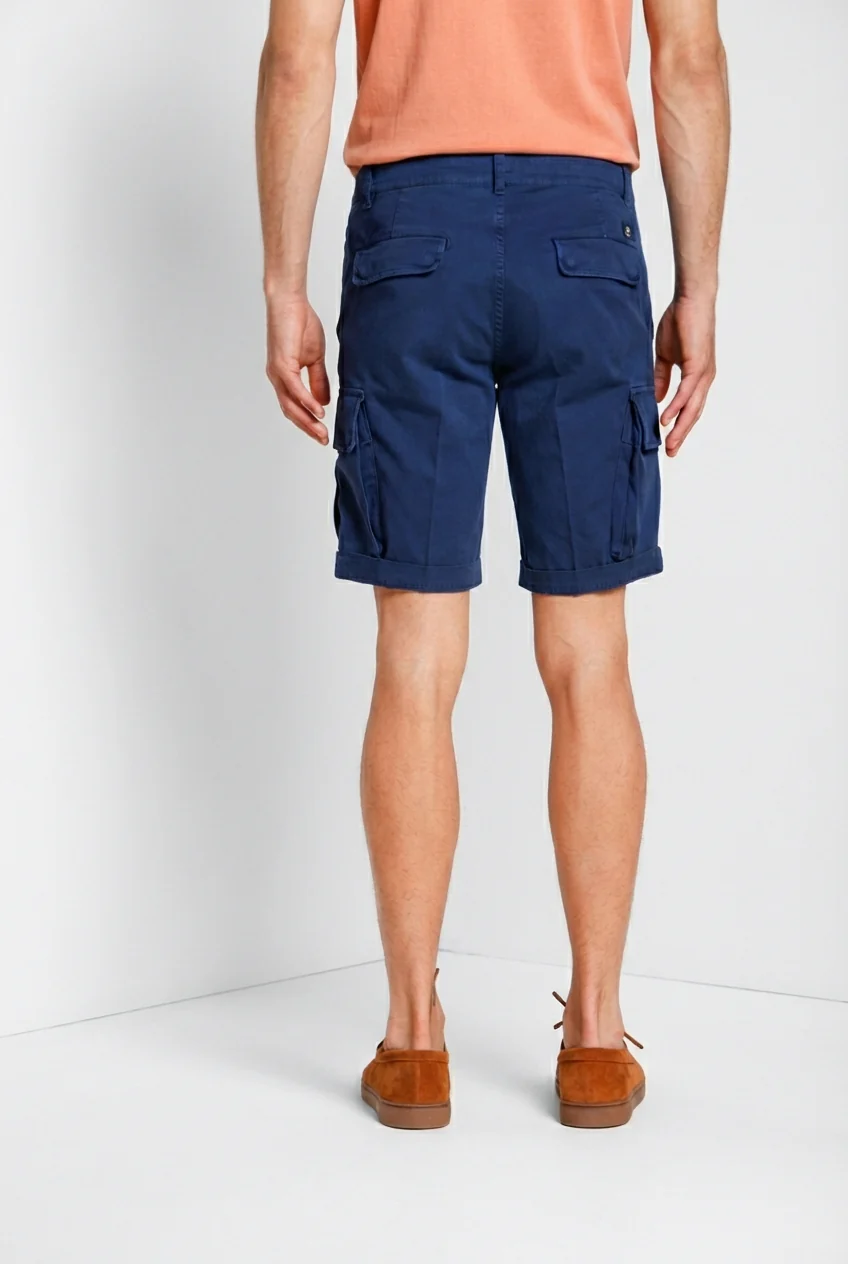 Chile bermuda cargo uomo in raso stretch slim fit ① - Image 5