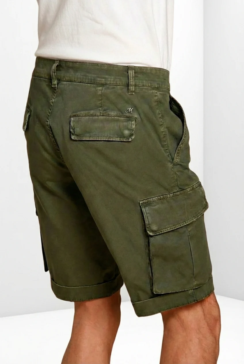 Chile bermuda cargo uomo in raso stretch slim fit ① - Image 2