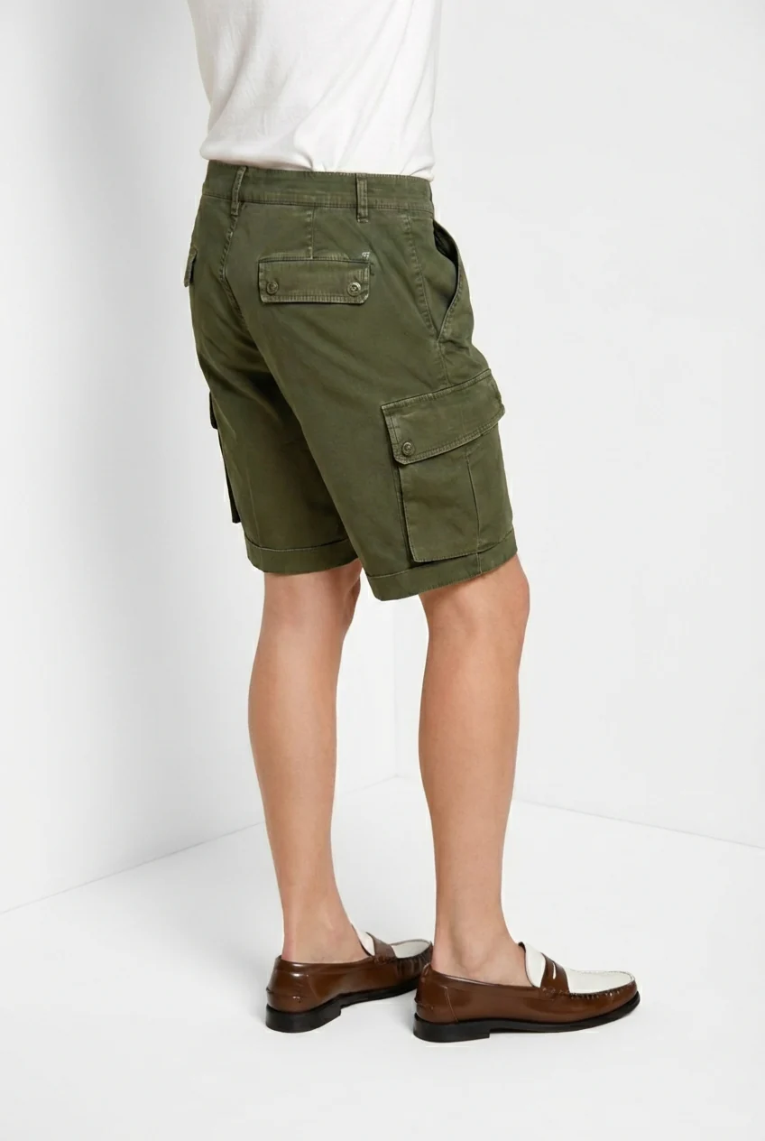 Chile bermuda cargo uomo in raso stretch slim fit ① - Image 4