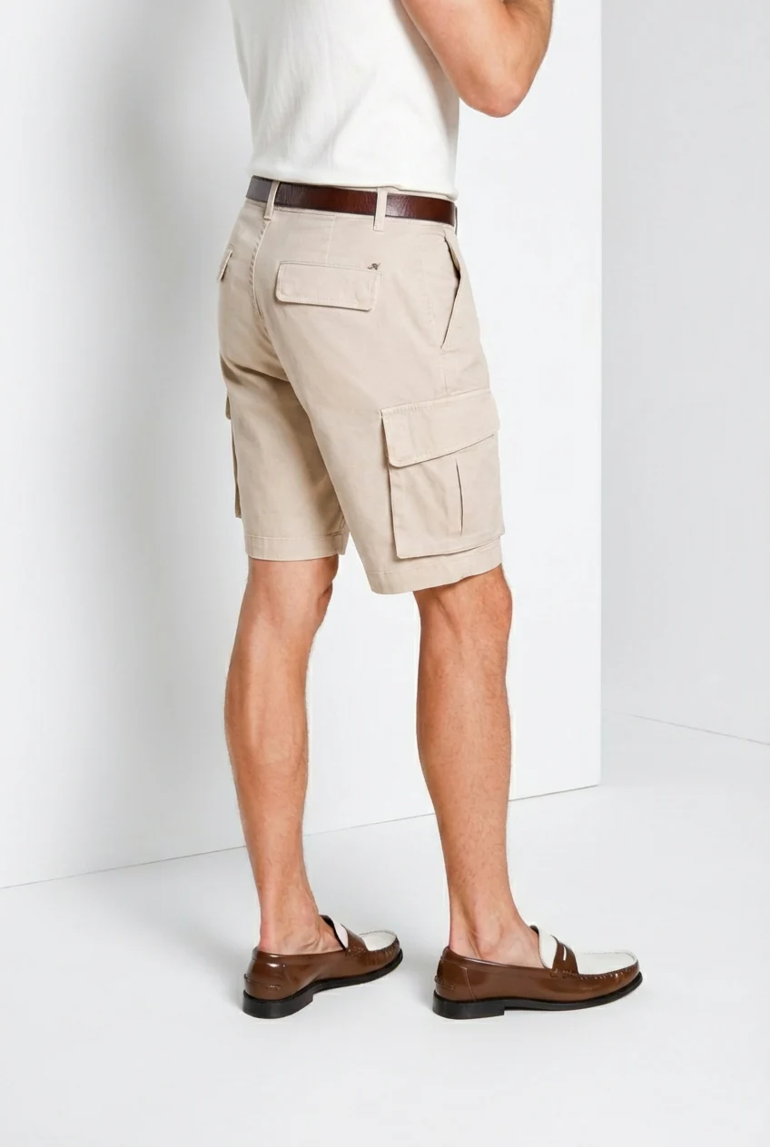 Chile bermuda cargo uomo in raso stretch slim fit ① - Image 3