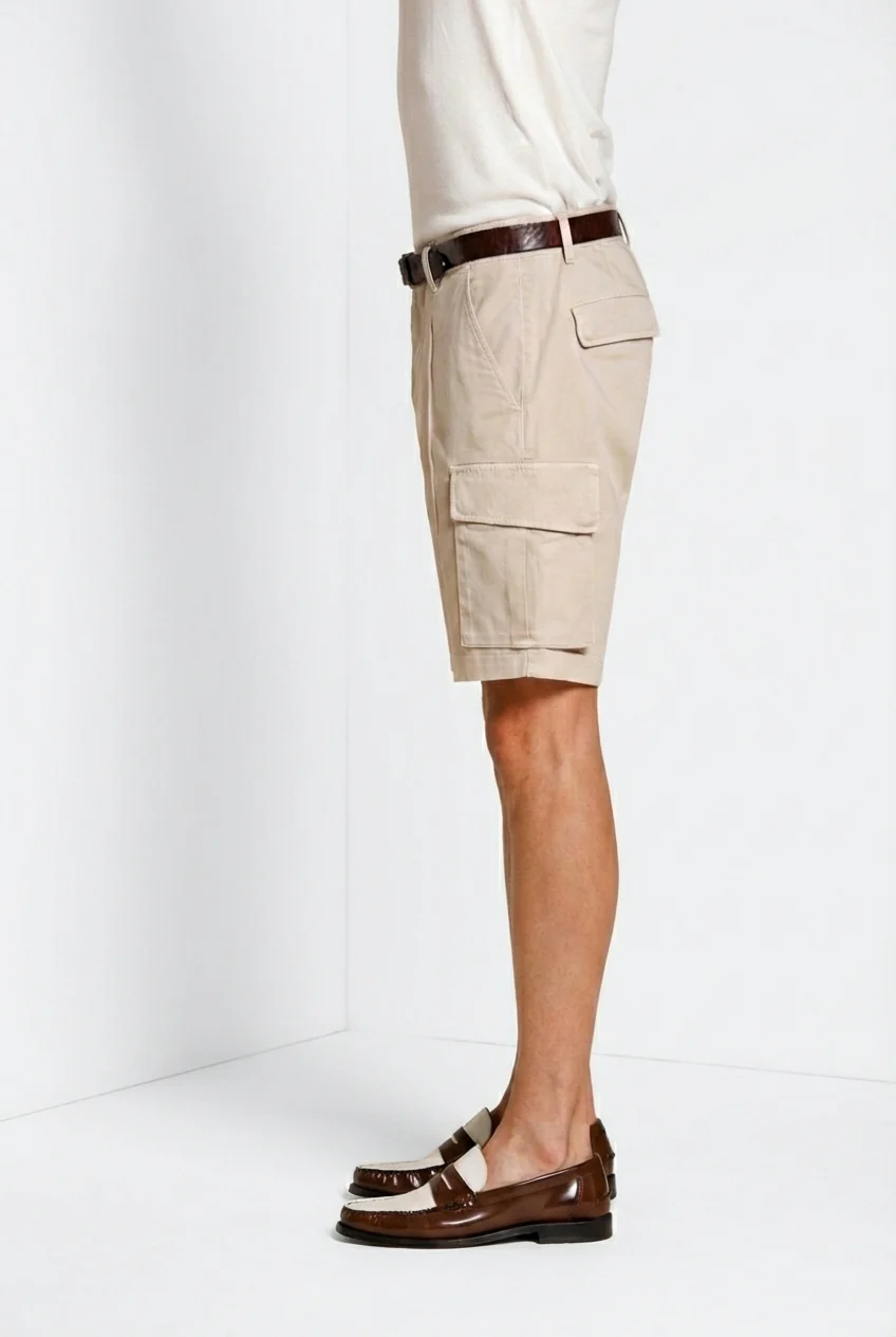 Chile bermuda cargo uomo in raso stretch slim fit ① - Image 4