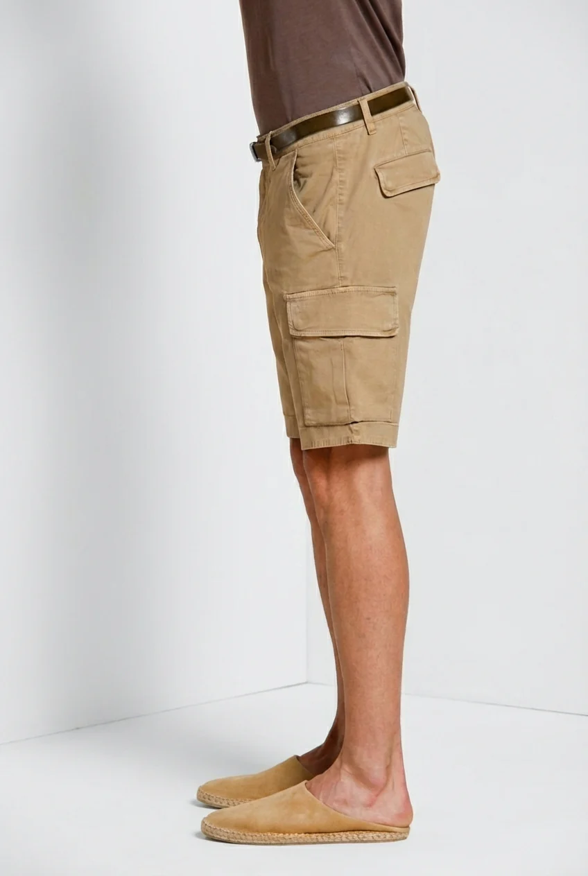 Chile bermuda cargo uomo in raso stretch slim fit ① - Image 3
