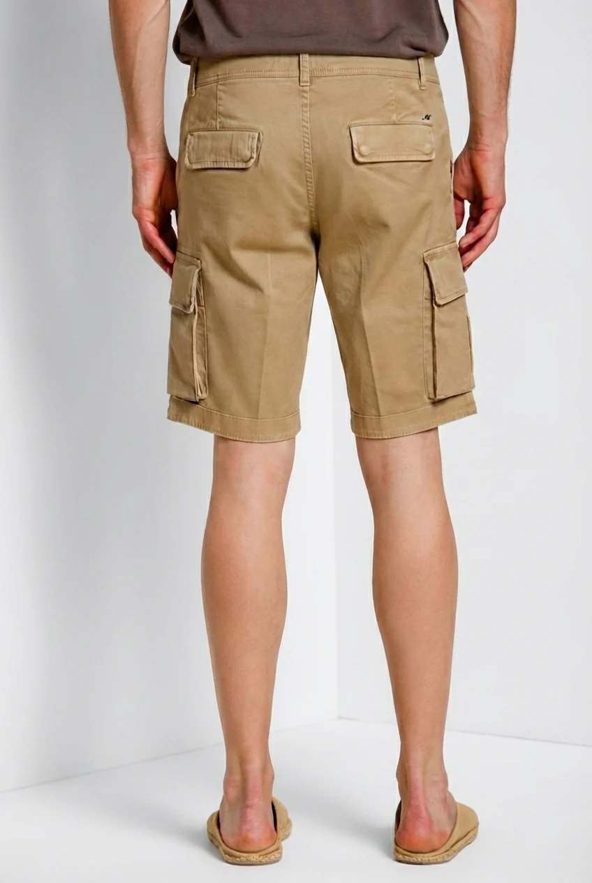 Chile bermuda cargo uomo in raso stretch slim fit ① - Image 4