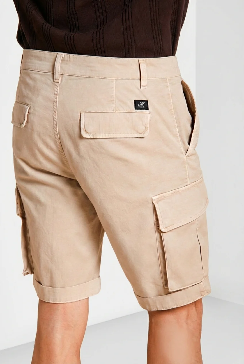 Chile bermuda cargo uomo in raso stretch slim fit ① - Image 2