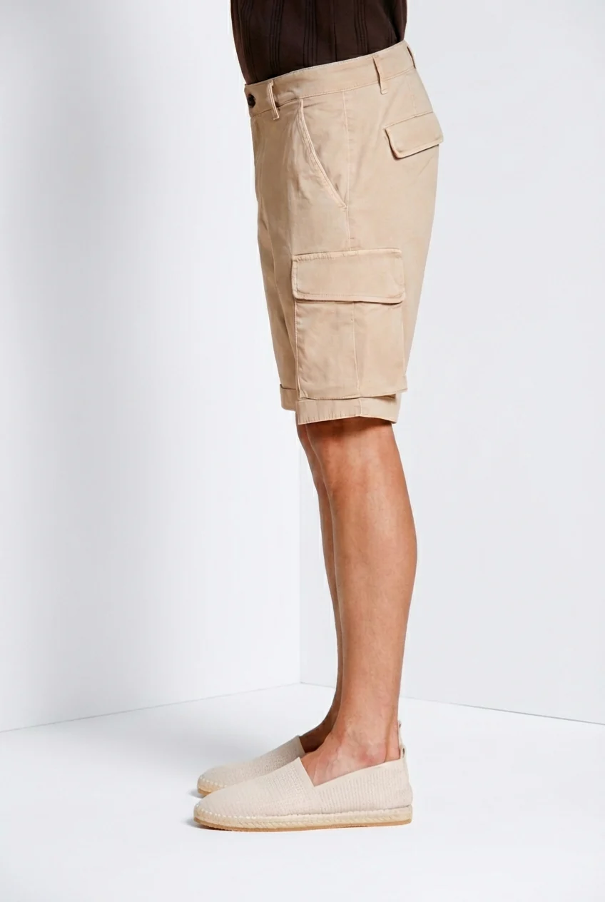 Chile bermuda cargo uomo in raso stretch slim fit ① - Image 4