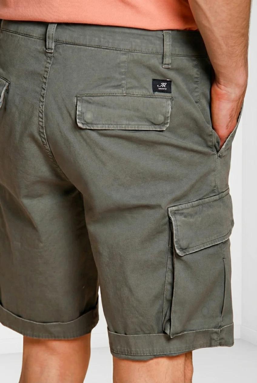 Chile bermuda cargo uomo in raso stretch slim fit ① - Image 2