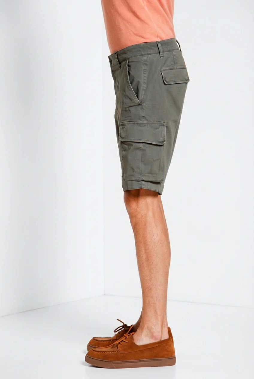 Chile bermuda cargo uomo in raso stretch slim fit ① - Image 3