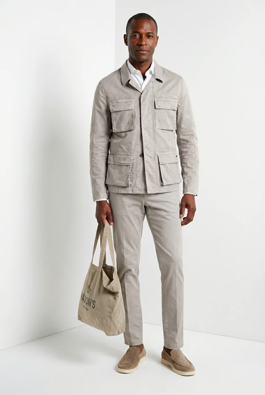 Flyshirt delamere giubbotto overshirt uomo in gabardina stretch - Image 5