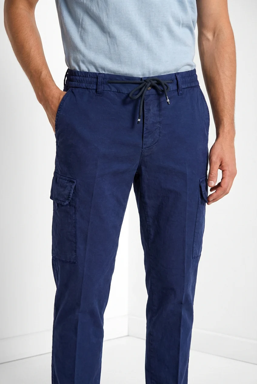 Chile Jogger pantalone cargo uomo in tela paracadute lyocell e cotone extra slim fit - Image 2