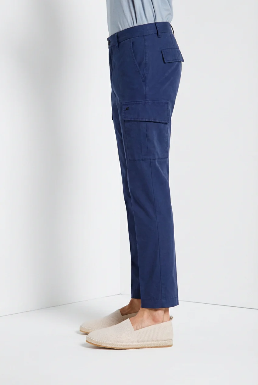 Chile Jogger pantalone cargo uomo in tela paracadute lyocell e cotone extra slim fit - Image 4