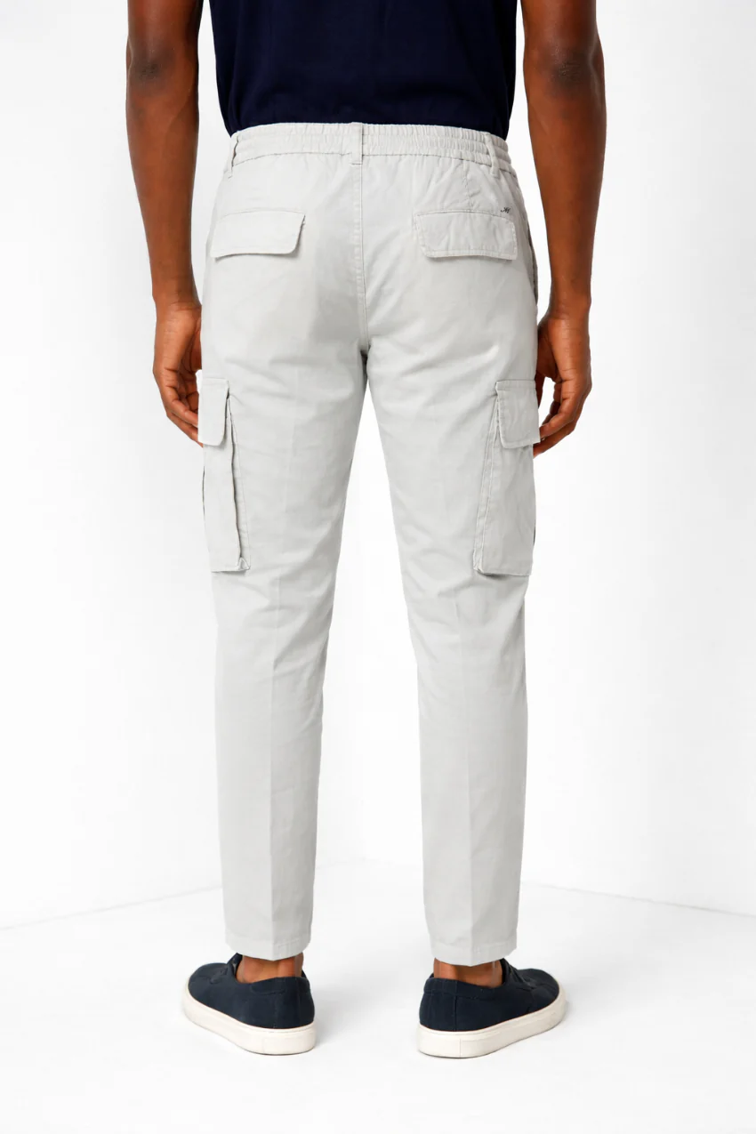 Chile Jogger pantalone cargo uomo in tela paracadute lyocell e cotone extra slim fit - Image 4