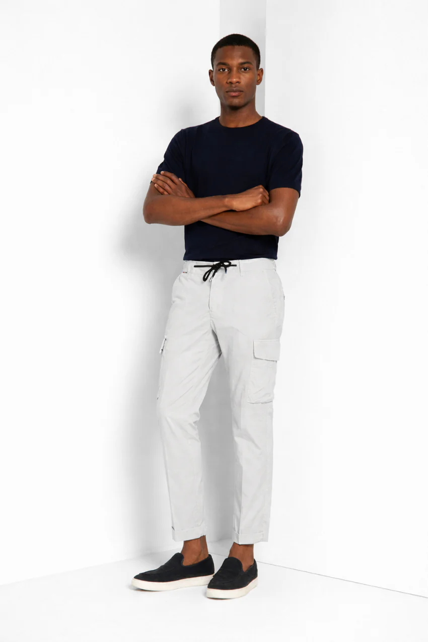 Chile Jogger pantalone cargo uomo in tela paracadute lyocell e cotone extra slim fit - Image 5