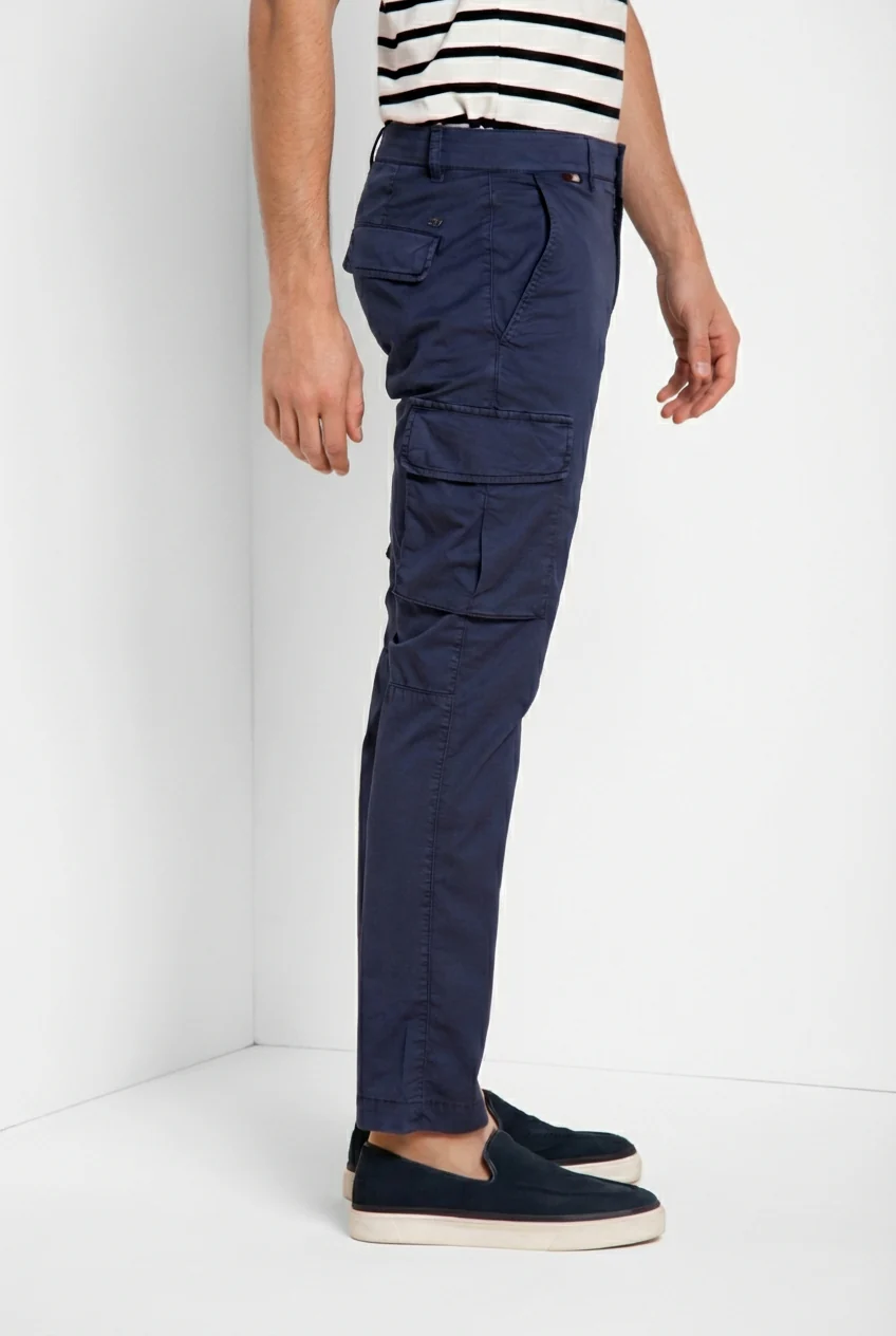 Chile pantalone cargo uomo in gabardina stretch regular fit - Image 4