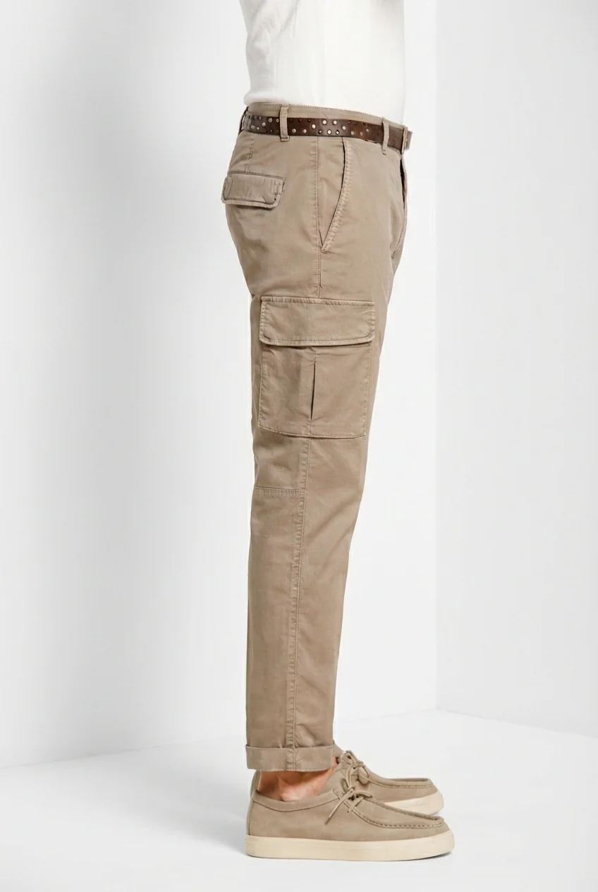 Chile pantalone cargo uomo in gabardina stretch regular fit - Image 3