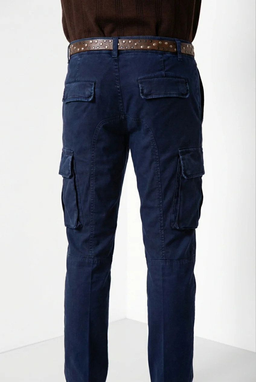 Chile pantalone cargo uomo in raso stretch extra slim fit ① - Image 2