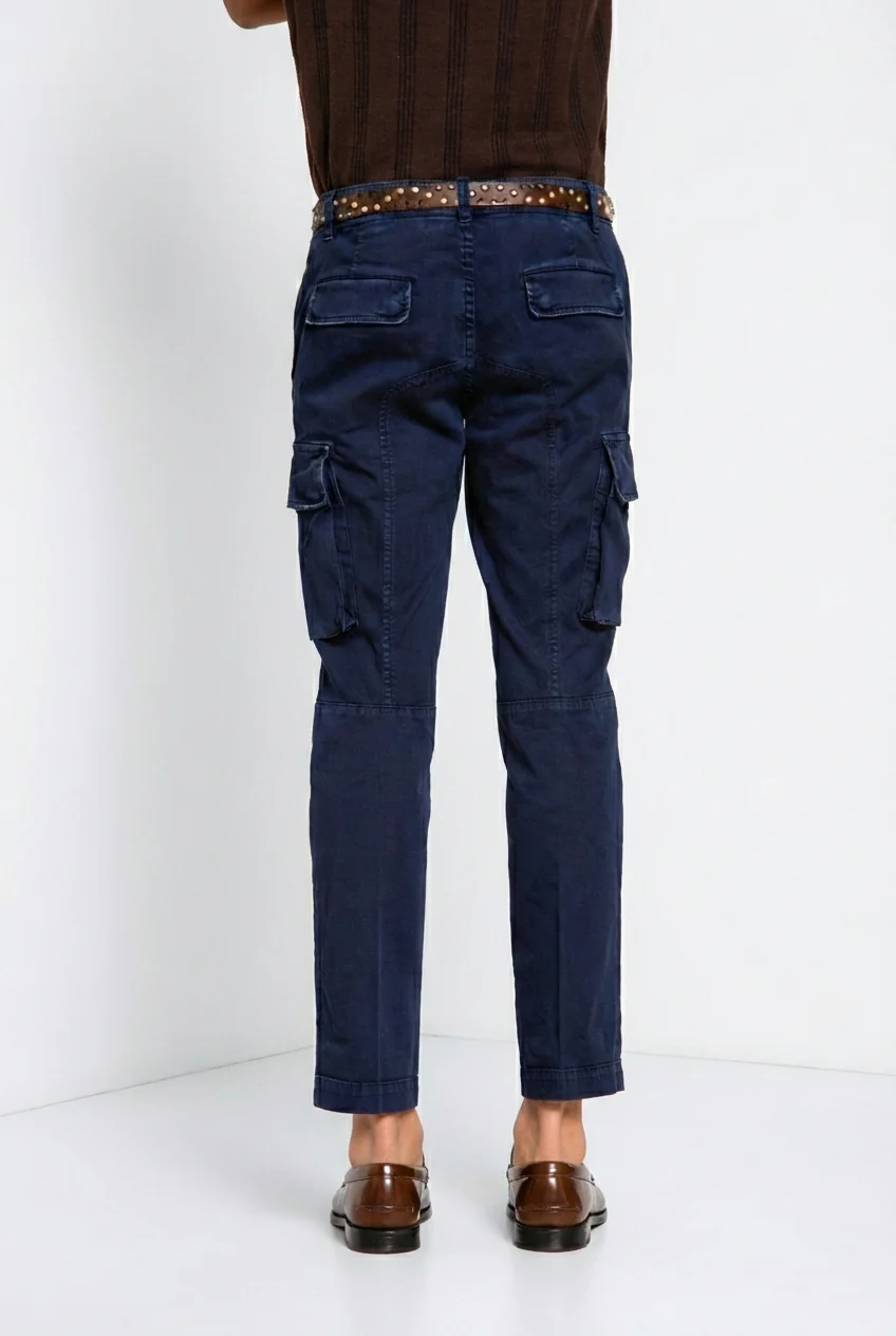 Chile pantalone cargo uomo in raso stretch extra slim fit ① - Image 4