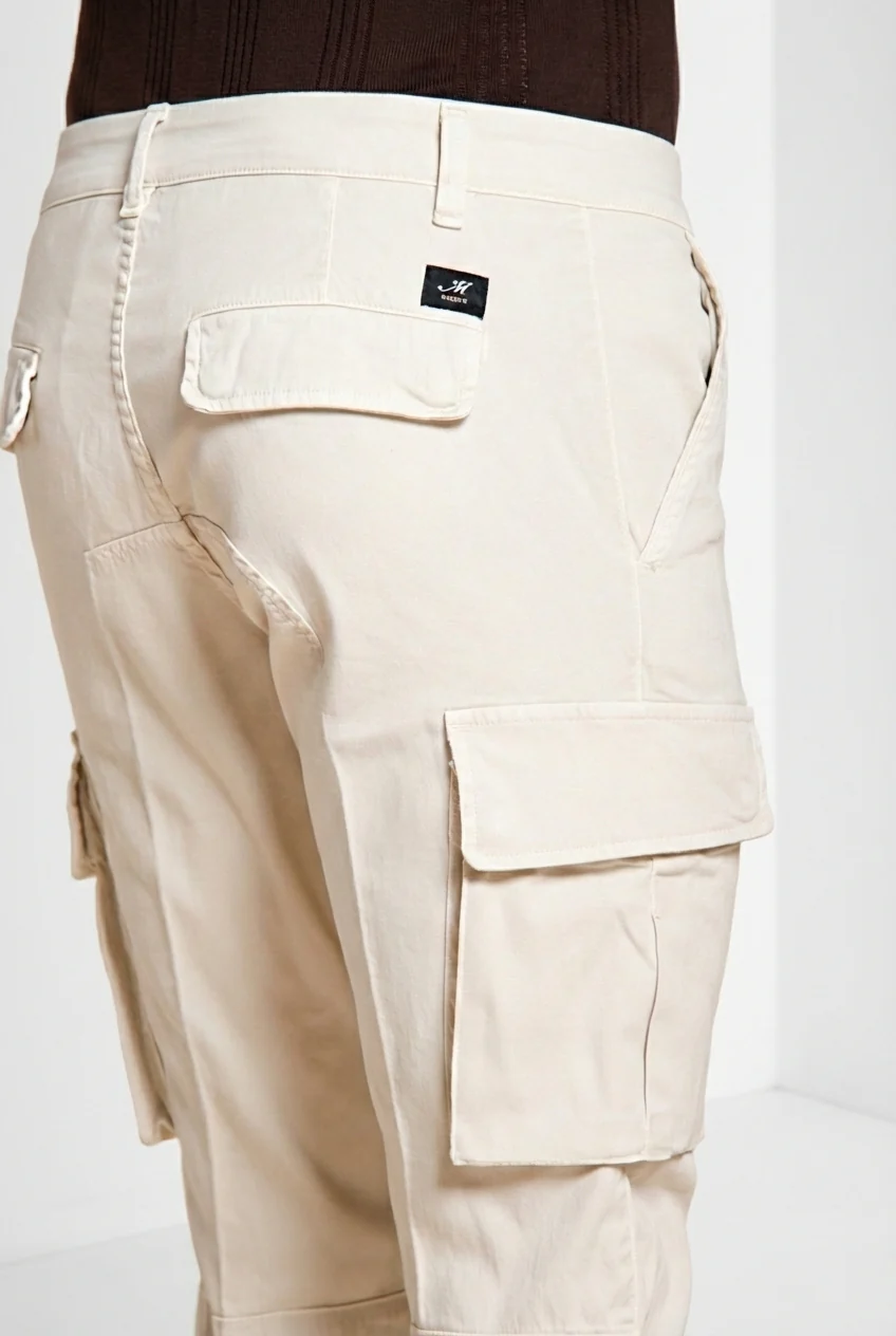 Chile pantalone cargo uomo in raso stretch extra slim fit ① - Image 5