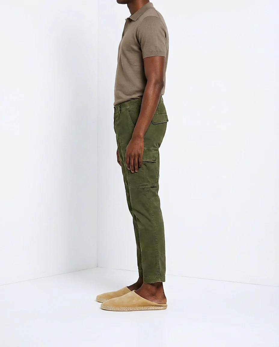Chile pantalone cargo uomo in raso stretch extra slim fit ① - Image 4