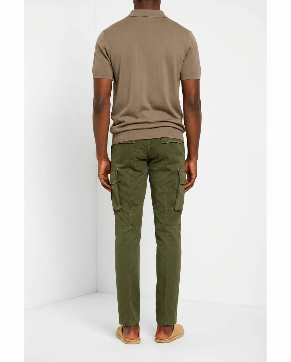 Chile pantalone cargo uomo in raso stretch extra slim fit ① - Image 5