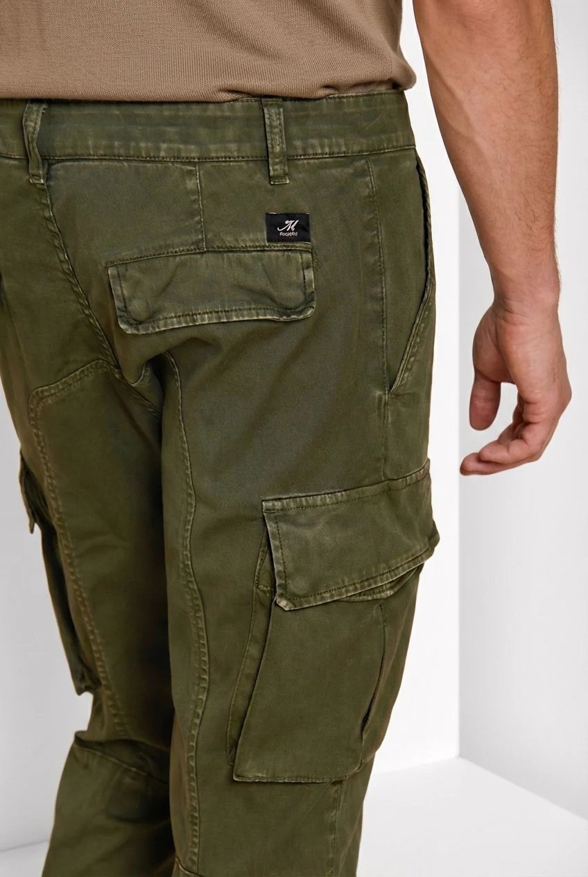 Chile pantalone cargo uomo in raso stretch extra slim fit ① - Image 6