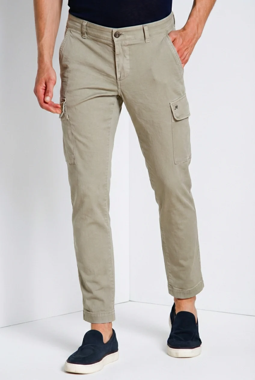 Chile pantalone cargo uomo in raso stretch extra slim fit ① - Image 2
