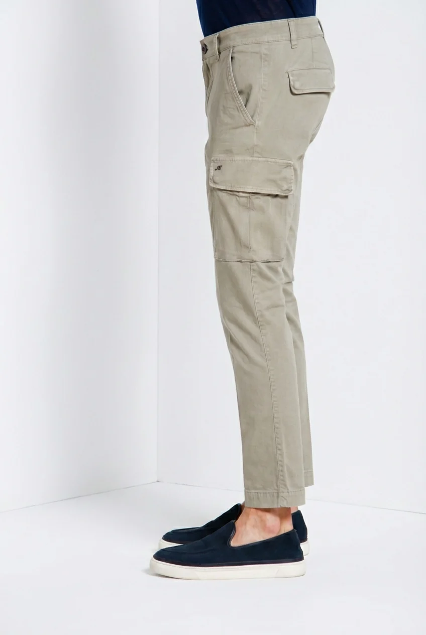Chile pantalone cargo uomo in raso stretch extra slim fit ① - Image 4