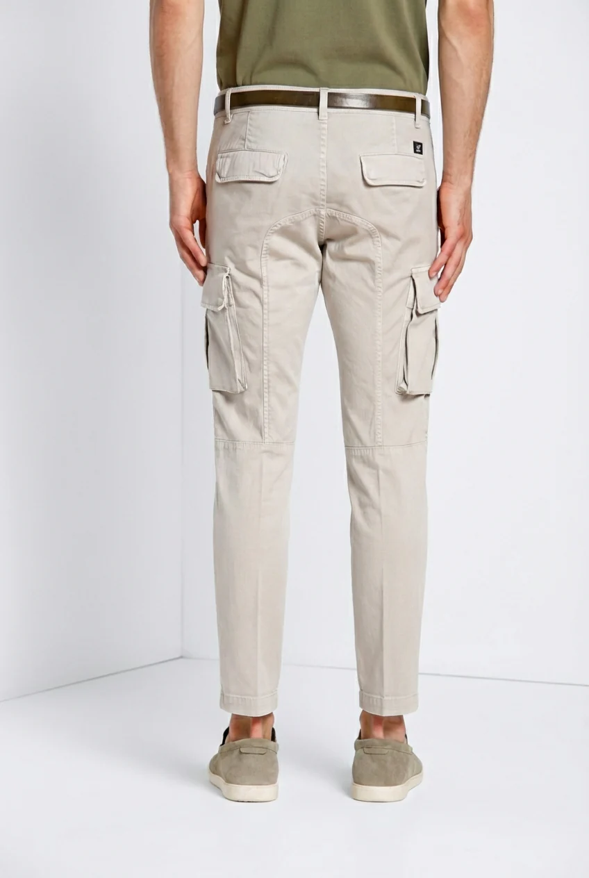 Chile pantalone cargo uomo in raso stretch extra slim fit ① - Image 5