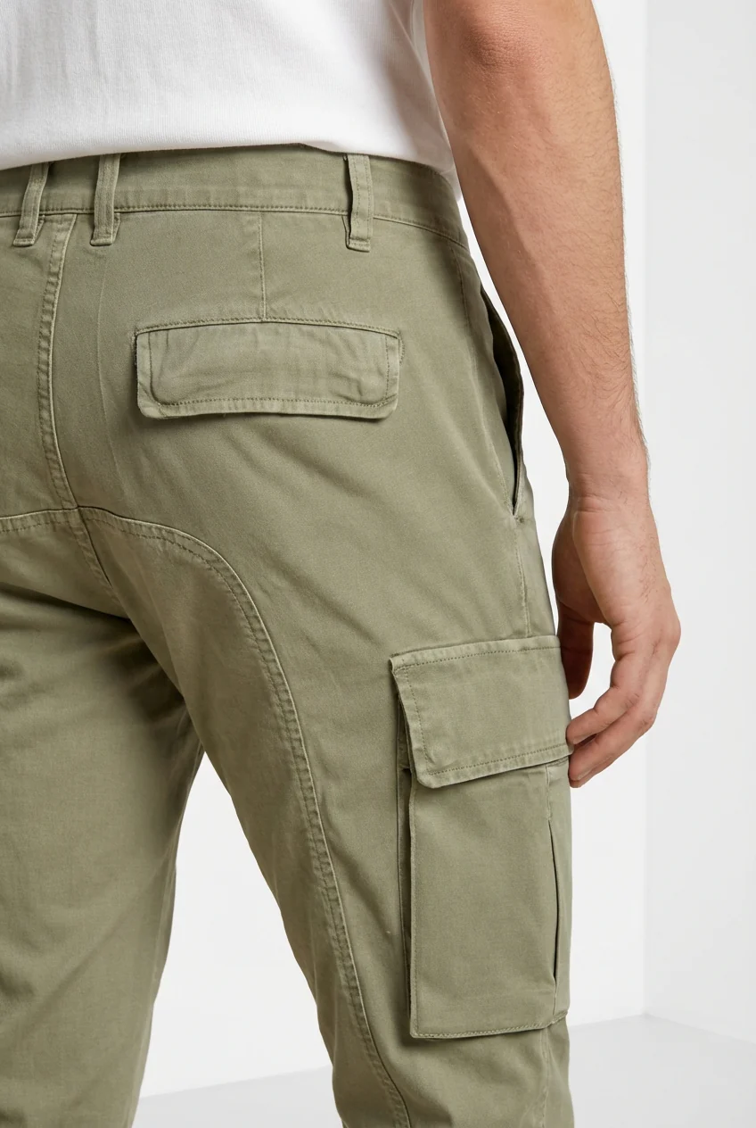 Chile pantalone cargo uomo in raso stretch extra slim fit ① - Image 3