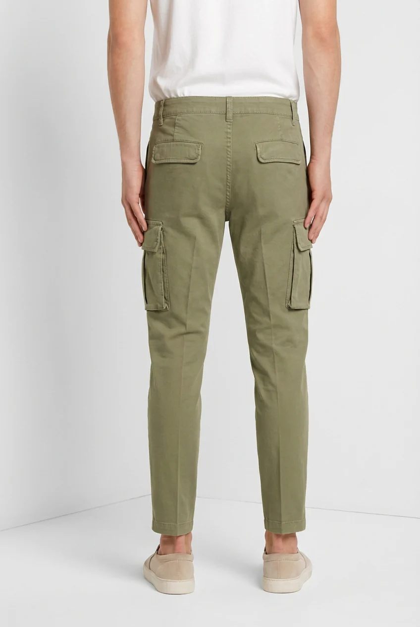Chile pantalone cargo uomo in raso stretch extra slim fit ① - Image 5