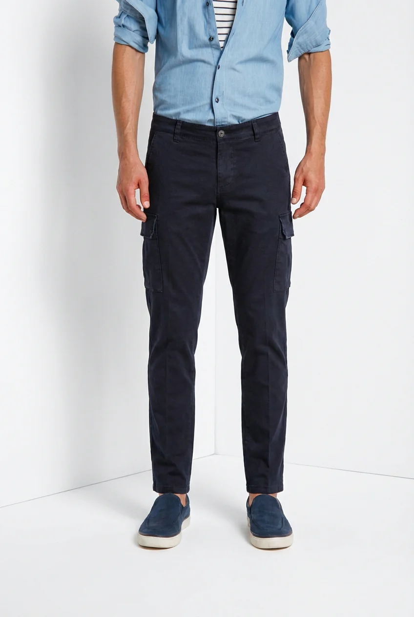 Chile pantalone cargo uomo in raso stretch extra slim fit ① - Image 2