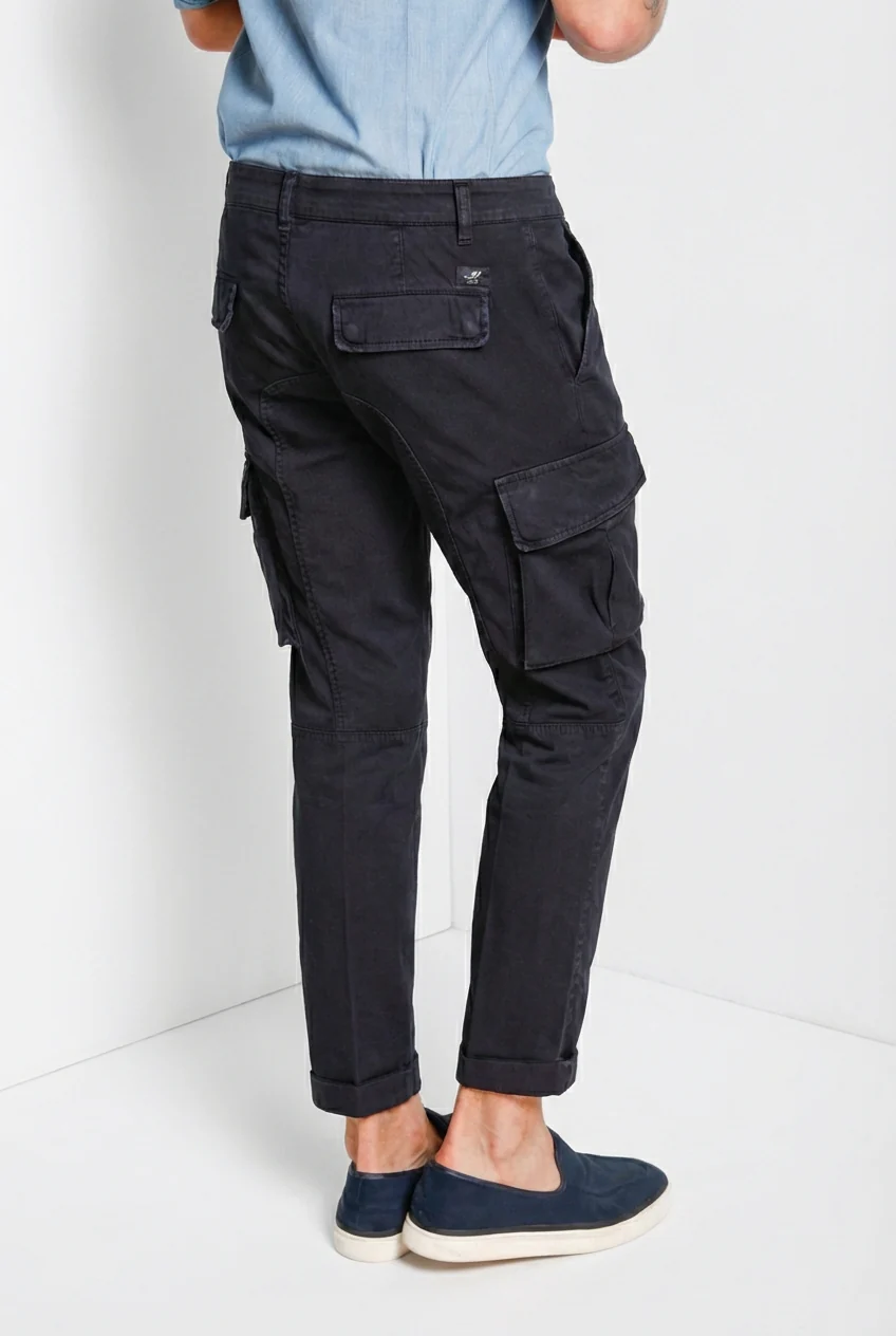Chile pantalone cargo uomo in raso stretch extra slim fit ① - Image 4