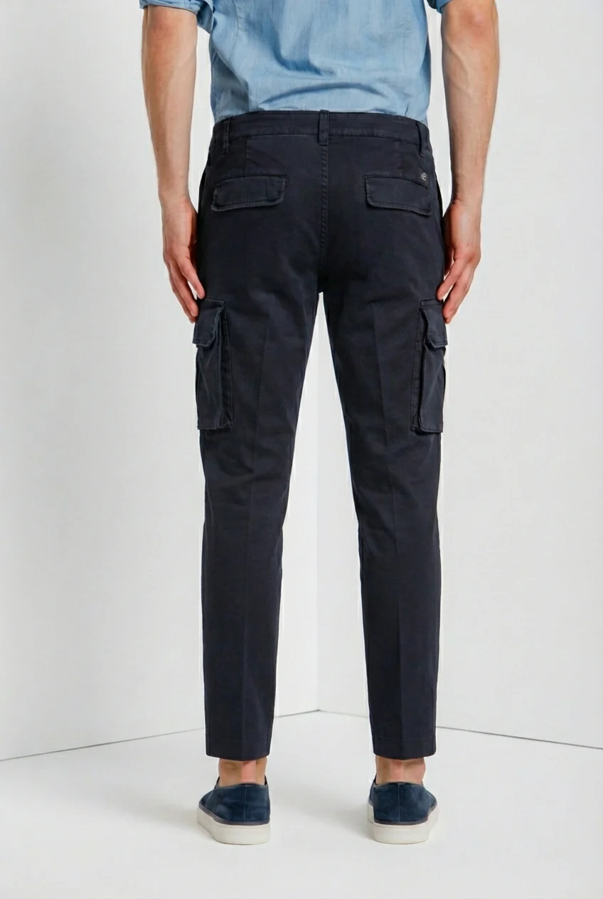 Chile pantalone cargo uomo in raso stretch extra slim fit ① - Image 5