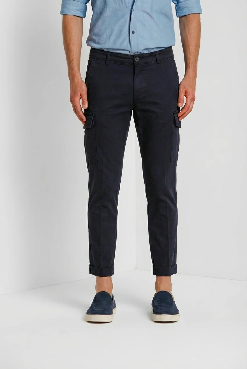 Chile pantalone cargo uomo in raso stretch extra slim fit ① - Image 6