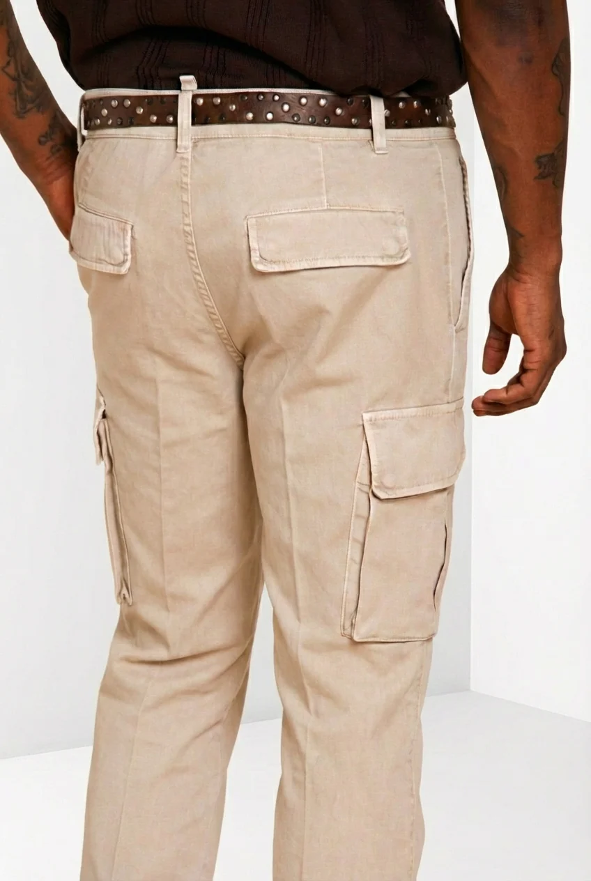 Chile pantalone cargo uomo in raso stretch extra slim fit ① - Image 3
