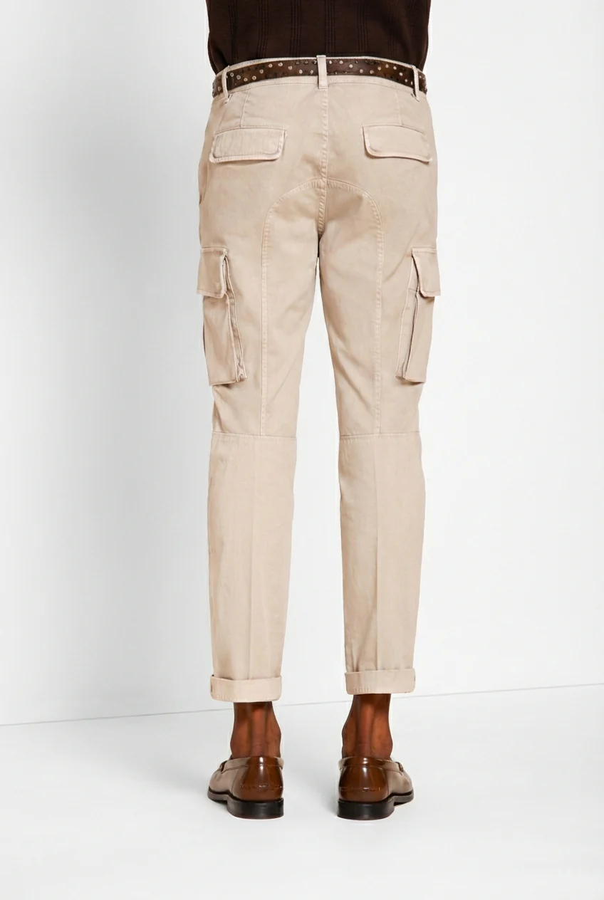 Chile pantalone cargo uomo in raso stretch extra slim fit ① - Image 5