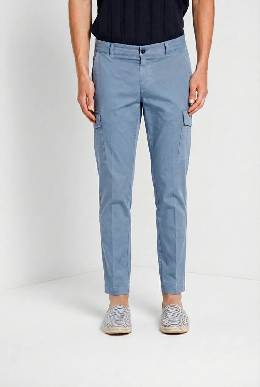 Chile pantalone cargo uomo in raso stretch extra slim fit ①