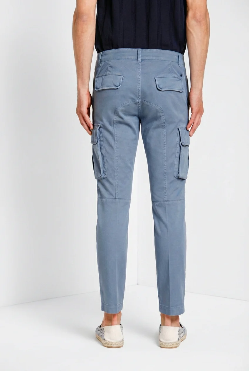 Chile pantalone cargo uomo in raso stretch extra slim fit ① - Image 3