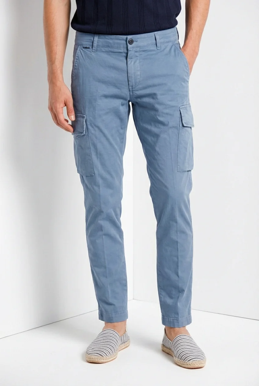 Chile pantalone cargo uomo in raso stretch extra slim fit ① - Image 4