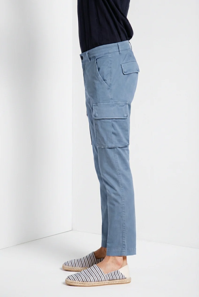Chile pantalone cargo uomo in raso stretch extra slim fit ① - Image 6