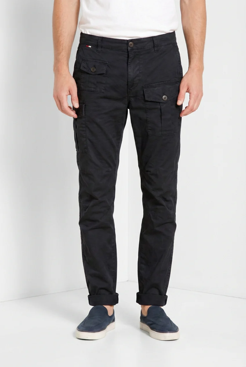 George Coolpocket pantalone cargo uomo in twill leggero stretch Logo Edition carrot fit ①