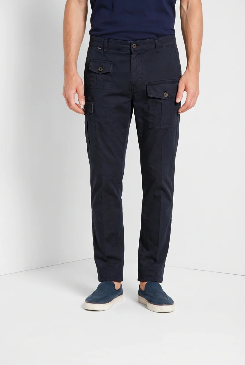 George Coolpocket pantalone cargo uomo in twill leggero stretch Logo Edition carrot fit ①