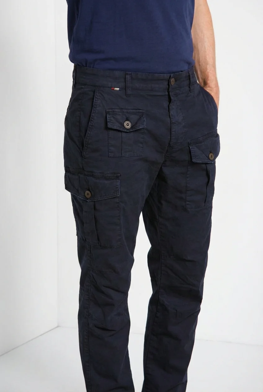 George Coolpocket pantalone cargo uomo in twill leggero stretch Logo Edition carrot fit ① - Image 2