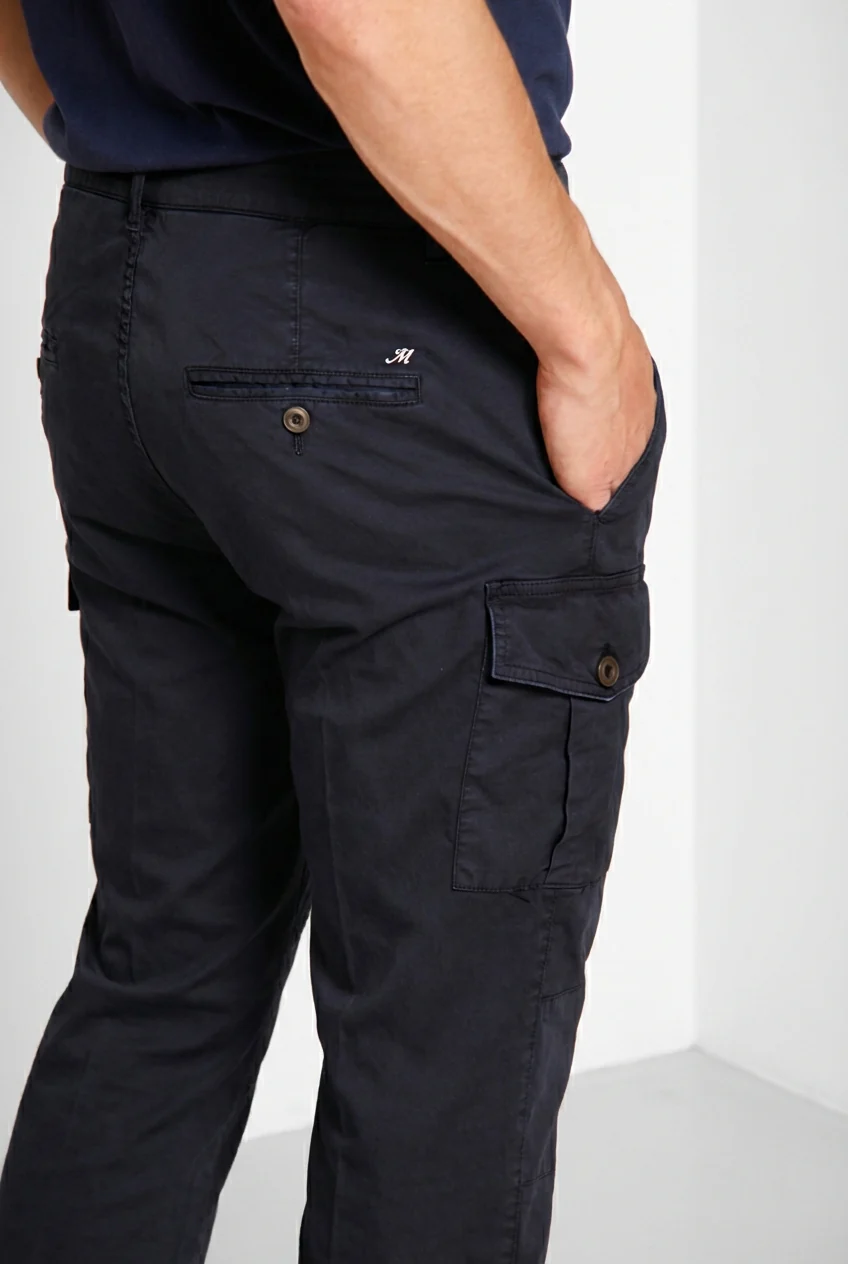 George Coolpocket pantalone cargo uomo in twill leggero stretch Logo Edition carrot fit ① - Image 3