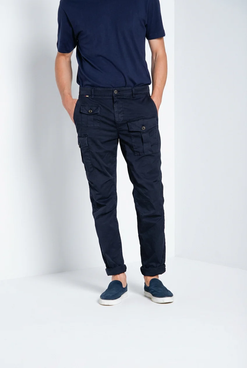 George Coolpocket pantalone cargo uomo in twill leggero stretch Logo Edition carrot fit ① - Image 4