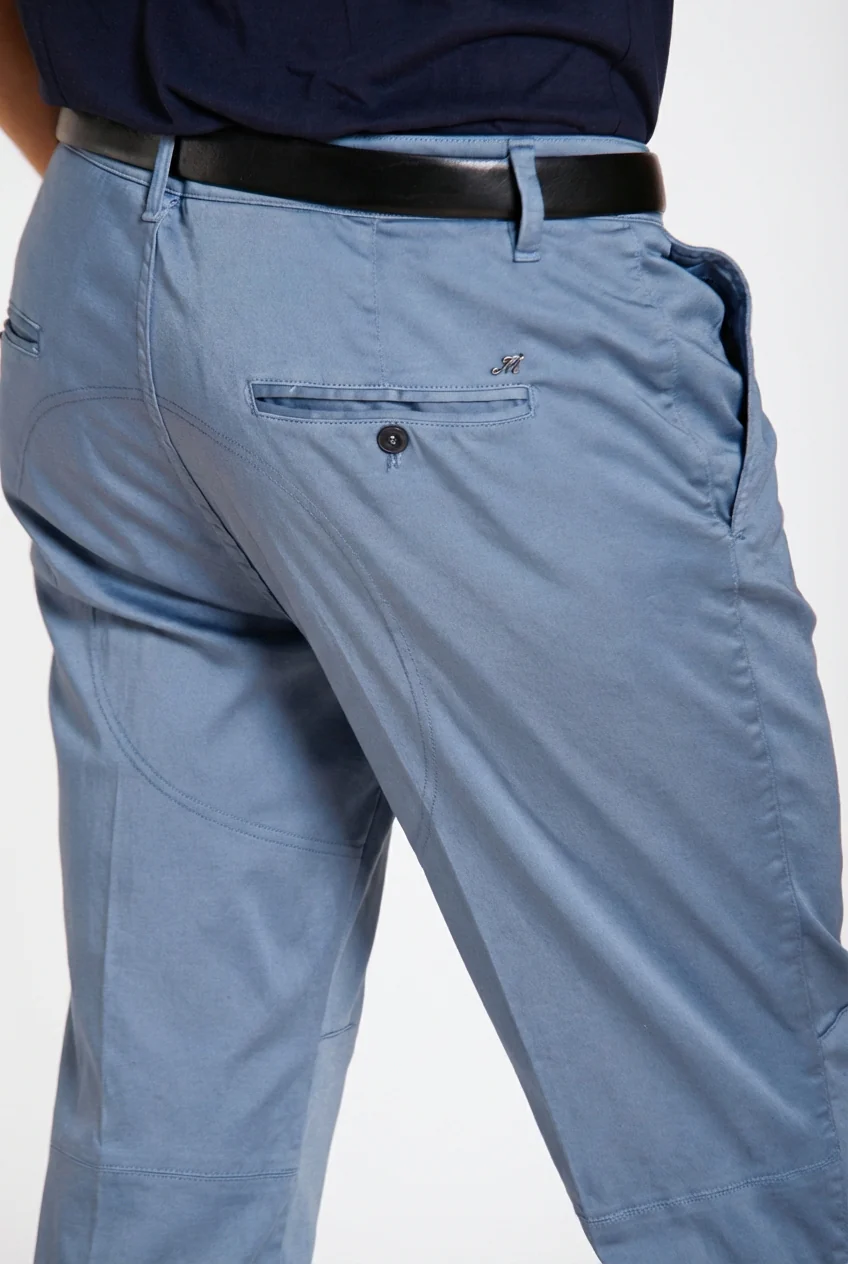 John Coolkhinos pantalone chino uomo in raso stretch Logo Edition carrot fit ① - Image 2