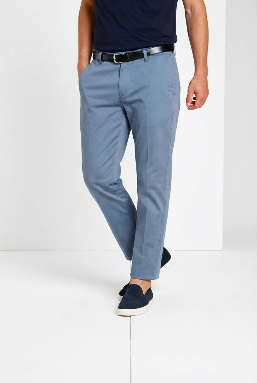 John Coolkhinos pantalone chino uomo in raso stretch Logo Edition carrot fit ① - Image 3