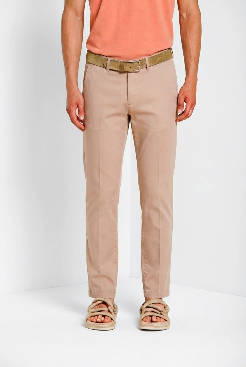 Torino delamere pantalone chino uomo in gabardina stretch slim fit